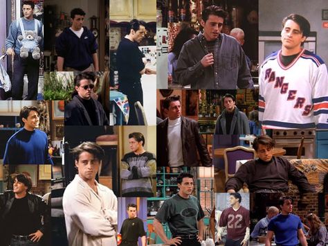 my favourite joey outfits Iconic Joey Tribbiani Outfits, Friends Joey Outfits, 90s Tv Shows Outfits Men, Friends Outfits 90s Joey, Joey Friends Outfits, 90s Party Outfit Men, Joey Tribbiani Outfits, 90 Style Outfits 90s Fashion Men, Joey Outfits