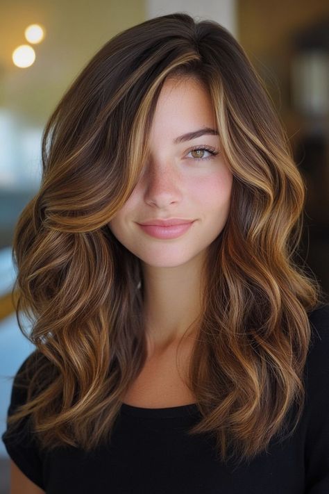 fall hair color ideas for brunettes #FallHairColors #BrunetteHair #AutumnHairTrends #WarmTones #BrunetteBalayage #RichShades #SeasonalHair #HairInspo #CaramelHighlights #ChocolateBrownHair Rich Hair Color With Highlights, Ideas For Dark Brown Hair, For Brunettes Balayage, Balayage Inspiration, California Brunette, Brunettes Balayage, Balayage Hair Color Ideas, Balayage Ideas, Honey Balayage