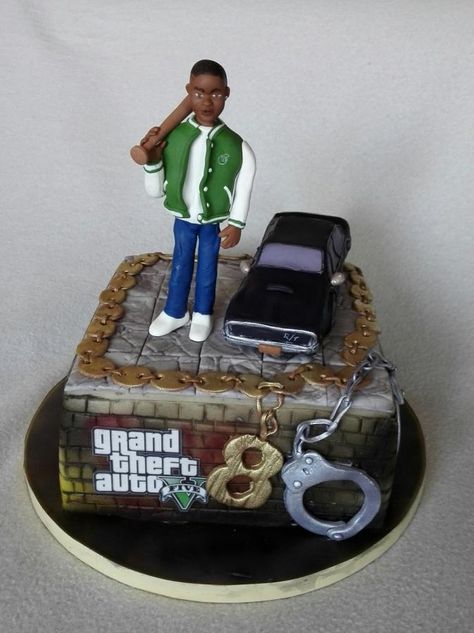 Grand theft auto cake Gta Cake Ideas, Gta Cake, Egypt Cake, Boy 16th Birthday, Patriotic Cake, 5 Cake, Birthday Decorations At Home, 13 Birthday Cake, Happy Birthday Boy