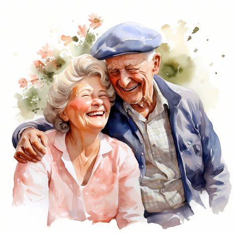 Elderly People, Old Couple Love Watercolor Clipart Set With 10 JPG Images Instant Download, Commercial Use, Digital Prints - Etsy Ukraine Old Age Illustration, Love Watercolor, Old Couple, Elderly Couples, Pop Up Art, Couple Painting, Watercolor Clip Art, Kids Watercolor, Old Couples