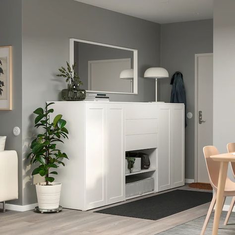 PLATSA Guardaroba - bianco, Fonnes Sannidal - IKEA Low Wardrobe, Armoire Ikea, Recycled Door, Ikea Inspiration, Ikea Ireland, Room Hacks, Ikea Hack Ideas, Ikea Furniture Hacks, Frame Shelf