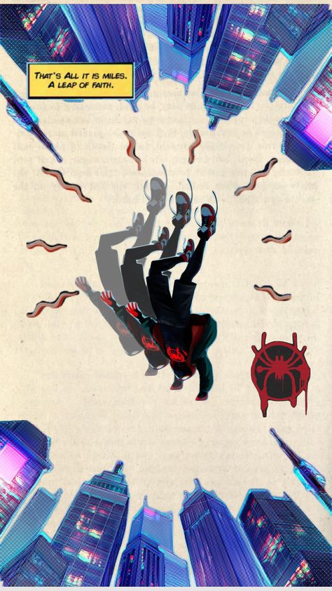 #spiderman #spidermanaesthetic #spiderverse #milesmorales Faith Tattoo, Leap Of Faith, Spider Verse, Anime Wallpaper, Spiderman, Anime