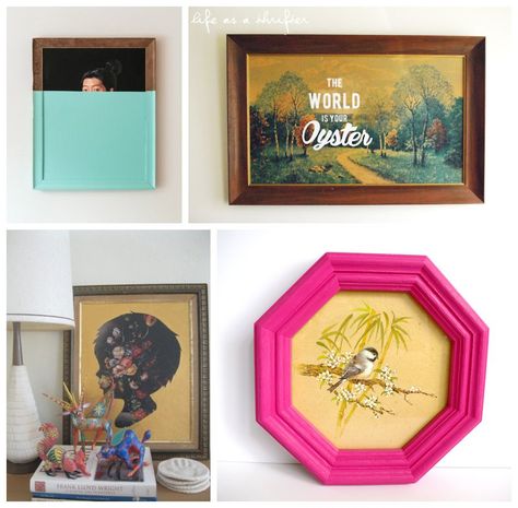 Maker Mama Craft Blog: 7 Simple Ways to Upgrade Thrift Store Art Thrift Store Upcycle Decor, Diy Thrift Store Crafts, Thrift Store Art, Thrift Store Upcycle, Art Maker, Thrift Store Makeover, Thrift Store Diy, Thrift Store Decor, Thrift Store Furniture