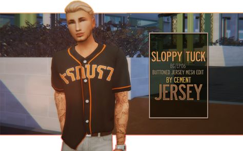 “Sloppy Tuck Jersey” - BG/EP06 Buttoned Jersey Mesh Edit Sims 4 Jersey, Sims 4 Male, Sims 4 Male Clothes, Cc Folder, Sims 4 Expansions, Best Sims, Best Mods, Sims 4 Cas, Sims Community