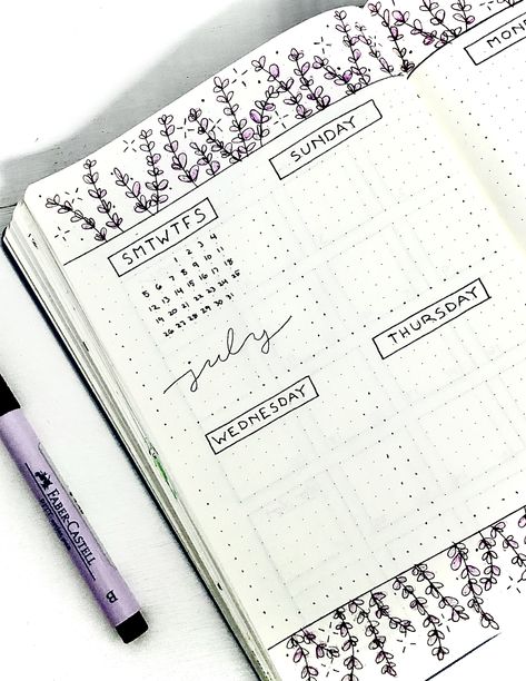 Lavender Bujo, Flower Bullet Journal, Journal Weekly Spread, March Bullet Journal, Weekly Organizer, Bullet Journal Weekly, Journal Weekly, Bullet Journal Ideas Templates, Bullet Journal Cover Ideas