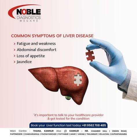 LIVER DISEASE it's important to talk to your healthcare provider& get tested for the condition Book your Liver function test today #noblediagnostics #noblelabskannur #noble #diagnosticcenter #liverdisease #livertest #healthcheckup #medicaltesting #labtests #diagnosticslab Thyroid Vitamins, Bilirubin Levels, Liver Function Test, Magnesium Deficiency Symptoms, Abdominal Discomfort, Liver Function, Magnesium Deficiency, Liver Detox, Skin Clinic