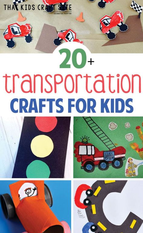 Fun Transportation Crafts and Activities - That Kids' Craft Site Travel Crafts For Kids, Transportation Crafts For Kids, Vehicle Activities, Prek Transportation, Kindy Art, Preschool Transportation Crafts, Preschool Readiness, Preschool Transportation, Transportation Theme Preschool