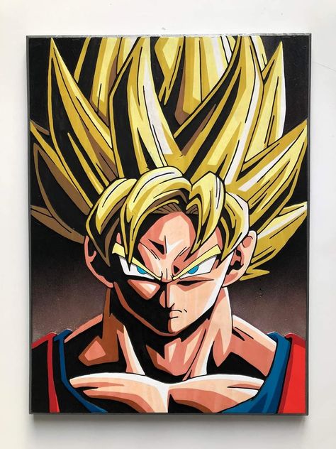 Goku Wall Painting, Shenron Painting, Goku Acrylic Painting, Goku Canvas Painting, Goku Drawing Color, Dbz Painting, Goku Drawing Sketch, Goku Art Drawings, Goku Illustration