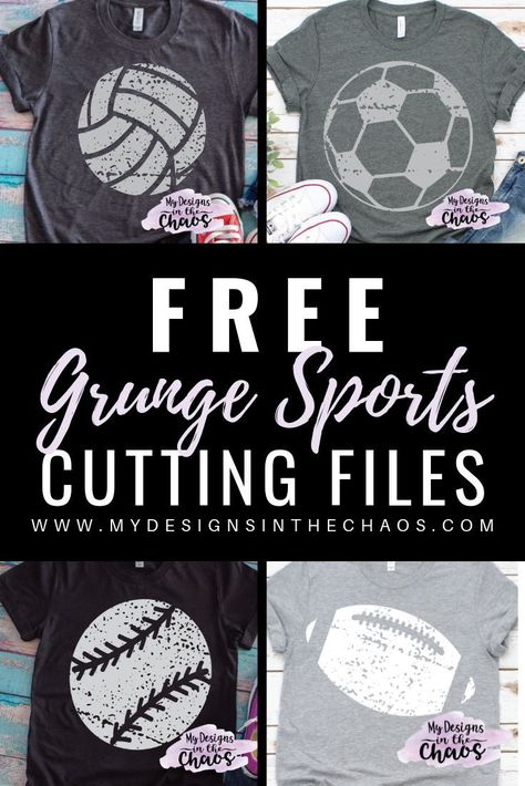 These free Grunge Sports Ball SVG files are great and no matter what sport you need one for we have you covered!  (Basketball also included in the post)  Head over and download yours today!  #freesvg #sportsmom #boymom #silhouette Projets Cricut, Cricut Explore Air, Cricut Free, Cricut Craft Room, Diy Cricut, Cricut Tutorials, Silhouette Cameo Projects, Cameo Projects, Sports Mom