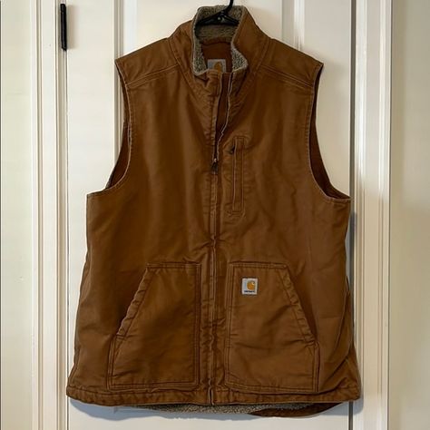 MENS LARGE TALL CARHARTT VEST FLEECE LINED Canvas Vest, Carhartt Vest, Mens Sherpa, Cute Country Outfits, Looks Country, Carhartt Womens, Men Carhartt, Carhartt Women, Carhartt Mens