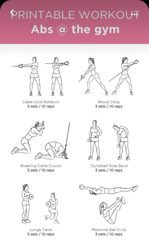 Cable Ab Workout, Crunch Workout, Core Gym, Abs And Obliques Workout, Workout Gym Routine, Cable Workout, Crunches Workout, Ab Core Workout, Printable Workouts