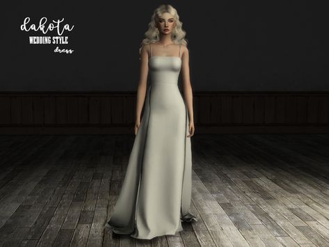 laupipi's Dakota Wedding Sims 4 Wedding Dress, Play Sims 4, Sims 4 Dresses, Sims4 Clothes, Sims 4 Mods Clothes, Female Clothing, Sims 4 Cas, Sims 4 Game, Sims 4 Cc Finds