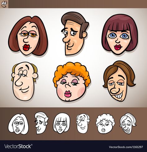 Faces Of People, Drawn Characters, Cartoon People, Face Sketch, Sketch Style, Cartoon Illustration, Funny Faces, Funny People, Cartoon Network