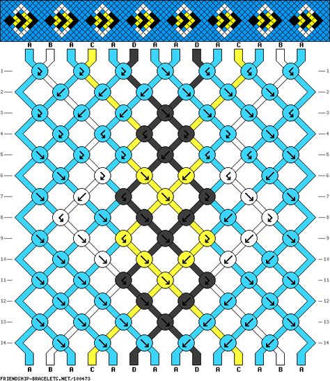 Pattern #100473 - friendship-bracelets.net Tie Bracelets Patterns, Bee Friendship Bracelet Pattern, Cross Friendship Bracelet Pattern, Bee Bracelet Pattern, Bee Friendship Bracelet, Friend Ship Bracelets Patterns, Animal Bracelet Patterns, Friendship Bracelets Designs Pattern, Bracelet Template