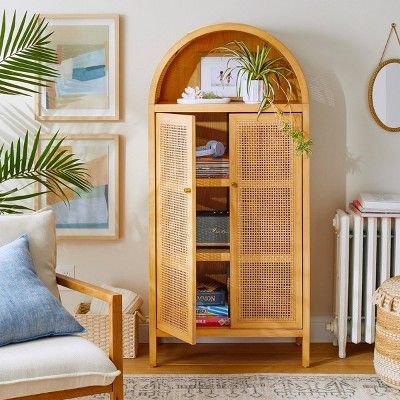 Rattan Decoration, Kitchen Tiny, Mint Rooms, Dining Room Updates, Shelf Furniture, Living Room Update, Wood Cabinet, Room Update, Lattice Design