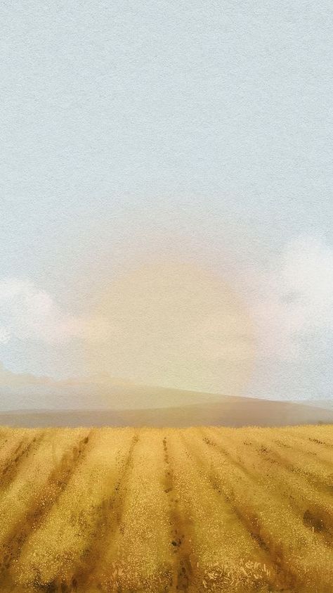 Watercolor field iPhone wallpaper, agriculture aesthetic background | premium image by rawpixel.com / Busbus Field Iphone Wallpaper, Sun Iphone Wallpaper, Agriculture Aesthetic, Summer Landscape Painting, Watercolor Field, Farm Painting, Field Background, Farm Paintings, Wheat Fields