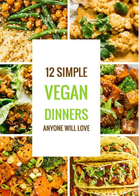 Easy Vegan Dinner Recipes, Vegan Budget, Vegan Diner, Simple Vegan Recipes, Vegan Dinner Recipes Easy, Large Family Meals, Meatless Dinner, Easy Vegan Dinner, Vegan Soup Recipes