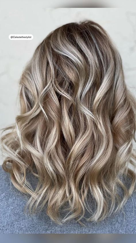 Blonde balayage hair Do her gray coverage and paint her blonde balayage all at once. | Blonde highlights, Hair color, Short blonde hair Blonde Balayage Hair, Brown Hair With Blonde Highlights, Blending Gray Hair, Gray Coverage, Hair Do, Mom Hairstyles, Blonde Hair Looks, Brown Blonde Hair, Hair Color And Cut