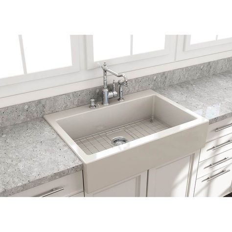 Drop In Farmhouse Sink, Sink With Accessories, Apron Front Kitchen Sink, Farmhouse Sinks, Apron Front Sink, Apron Sink, Farmhouse Aprons, Fireclay Sink, Single Bowl Sink