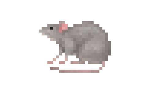 Rat emoji Rat Pixelart, Rat Cross Stitch, Pixel Art Minecraft, Diy Perler Bead Crafts, Pixel Art Characters, Pixel Crochet, Pixel Art Grid, Cute Rats, Animal Cross Stitch Patterns