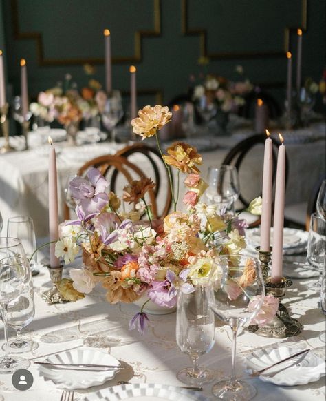 Wedding Reception Place Settings, Table Flower Arrangements, Wedding Table Flowers, Pastel Wedding, Wedding Table Settings, Wedding Mood Board, Wedding Tablescapes, Wedding Table Centerpieces, Wedding Mood