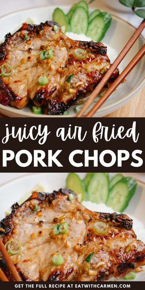 Deliciously Juicy Air Fryer Bone-In Pork Chops: A Quick & Easy Recipe: Make deliciously juicy air fryer bone-in pork chops with this quick and easy recipe. Pork Chop Recipes Juicy, Air Fry Pork Chops Bone In, Air Fryer Pork Chops Bone In, Asian Pork Chops, Best Fall Recipes, Air Fry Pork Chops, Pork Chops Bone In, Leftover Pork Chops, Perfect Pork Chops