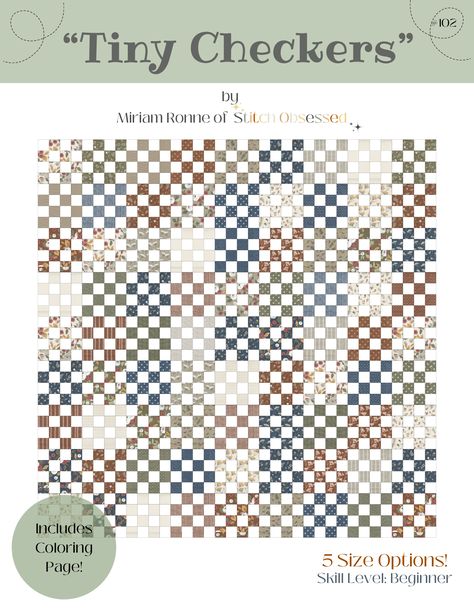 Tiny Checkers Quilt Pattern (PDF Copy) Checker Quilt, 16 Patch Quilt, Beginner Quilt, Quilt Pattern Download, Easy Quilt, Pillow Tutorial, Quilting Templates, Beginner Quilt Patterns, Easy Quilt Patterns