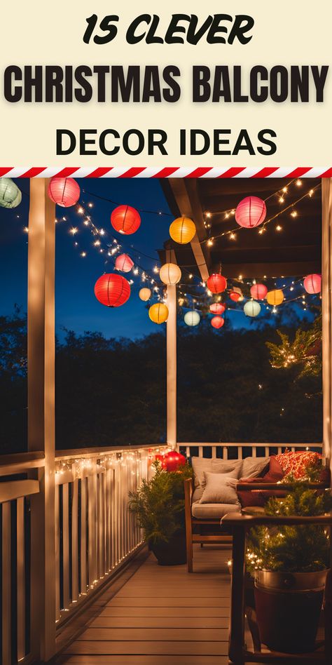 Balcony Christmas lights with twinkling string lights Balcony Christmas Lights, Cluster Christmas Lights, Net Lights Outdoor, Diy Mason Jar Lights, Christmas Lights Ideas, Mason Jar Lights, Lighted Wreaths, Snowflake Lights, Hanging Christmas Lights