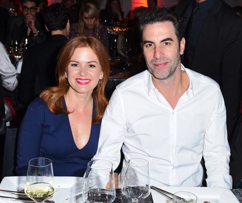 Sacha Baron Cohen, Isla Fisher Fought Bitterly Over Parenting and Work Pink Velvet Pants, Filing For Divorce, Sacha Baron Cohen, Isla Fisher, Fall Coat, Velvet Pants, British Actors, Embroidered Jacket, Pink Velvet