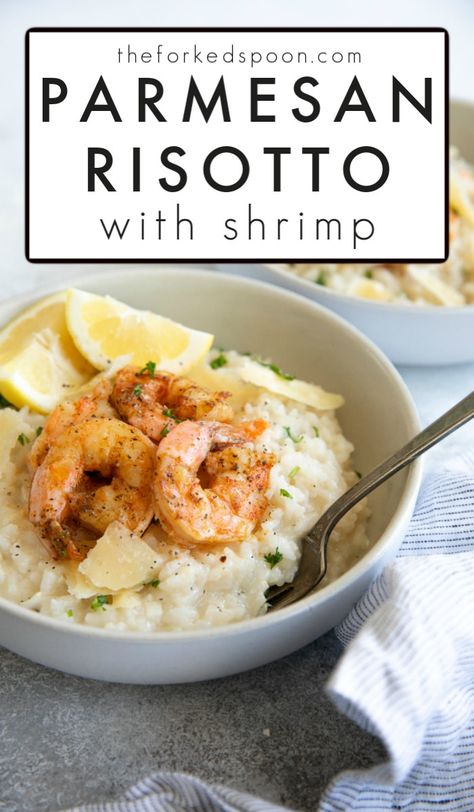 Risotto With Shrimp, Italian Rice Dishes, Caldo Recipe, Shrimp Risotto, Parmesan Risotto, Seafood Stock, Risotto Recipe, Arborio Rice, Meat Appetizers