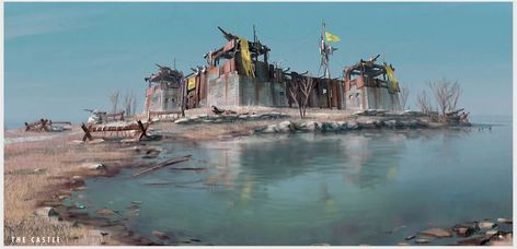 The Art of Fallout 4 | Fallout Wiki | Fandom Fallout 4 Concept Art, Fallout 4 Far Harbor, Fallout Artwork, Fallout 4 Settlement Ideas, Post Apocalyptic City, Fallout Fan Art, Fallout Concept Art, Impact Crater, Building Inspiration