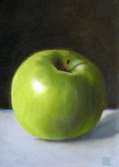 Oil Painting Basics, Apple Drawing, Fruit Art Drawings, Oil Paintings On Canvas, Apple Painting, Art Fruit, Apple Art, Oil Pastel Art, Food Painting