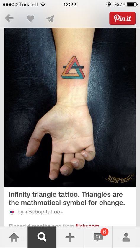 Endless Penrose Tattoo, Tattoo Rhino, Penrose Triangle Tattoo, Infinite Triangle, Infinity Triangle, Triangle Tattoo Meaning, Tattooed People, Penrose Triangle, Tatoo Inspiration