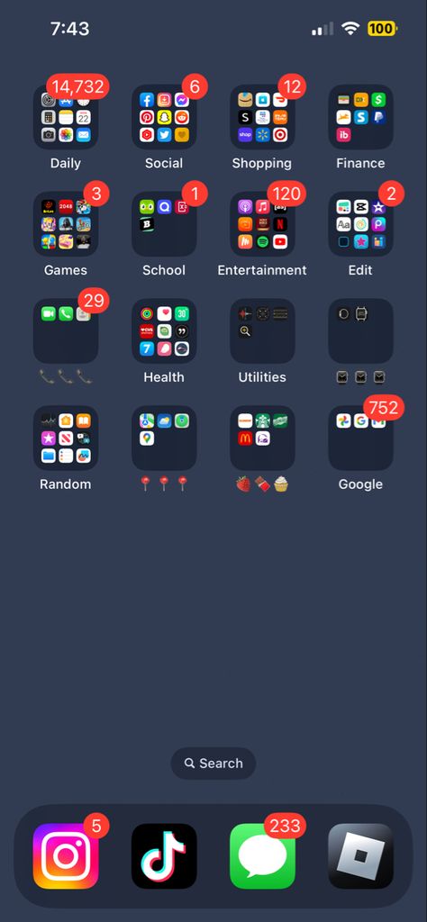 Phone Organization Home Screen Ideas, Android Home Screen Ideas, Iphone Home Screen Layout Original, Ways To Organize Home Screen Iphone, Organise Iphone Home Screen, Organisation Iphone Apps, Iphone 13 Apps Organize, How To Organise Your Phone Home Screen, Organised Phone Screen