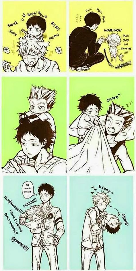 S: Haikyuu!! D: This comic so is cute!!!!!!! Iwaoi Comic, Haikyuu Meme, Volleyball Anime, Haikyuu Karasuno, Haikyuu Kageyama, Haikyuu Wallpaper, Haikyuu Funny, Haikyuu Ships, Memes Anime