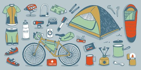 Bike Touring Packing, Bikepacking Gear, Bicycle Camping, Touring Bicycles, Navigation Map, Bike Camping, Gear List, Cycling Touring, Bike Repair