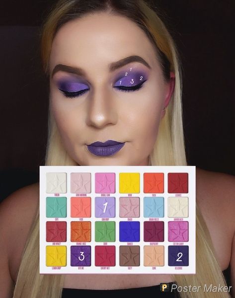 Jaw Breaker Palette Looks, Jawbreaker Palette Looks Step By Step, Jeffree Star Jawbreaker Palette Looks, Jeffree Star Palette Looks Step By Step, Jawbreaker Palette Looks, Jeffree Star Makeup Looks, Eyeshadow Creative, Black Eyeshadow Makeup, Star Eyeshadow