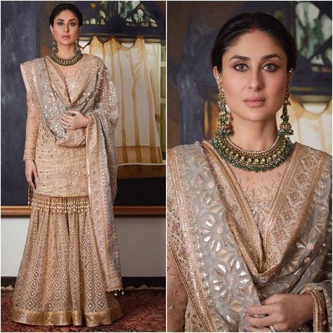 The Most Stunning Shararas & Ghararas For Muslim Brides Bridal Sharara, Gharara Designs, Sharara Designs, Diwali Outfits, Salwar Kamiz, Kareena Kapoor Khan, Tarun Tahiliani, Party Kleidung, Armani Prive