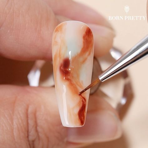 Marble Nails Design, Marble Nails Diy, Simple Nail Art Videos, Nails Acrylic Black, Nailart Tutorial, Nails Acrylic Short, Tape Nail Art, Simple Nail Art, Nail Art Designs Images