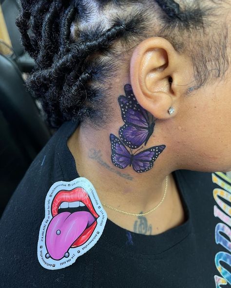 Cover Neck Tattoo, Coverup Neck Tattoos Women, Small Tattoo Coverups, Neck Tattoo Cover Up For Women, Neck Cover Up Tattoos For Women, Floral Leaf Tattoo, Women’s Neck Tattoo, Tattoos For Black Skin Women, Neck Tattoo Designs For Women