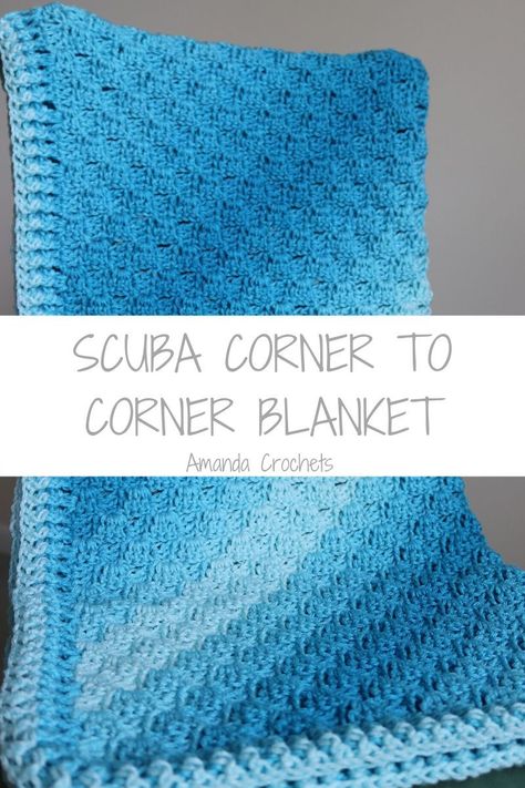 Corner To Corner Baby Blanket Crochet, Corner To Corner Crochet Blanket Pattern, C2c Stitches, Easy Crochet Blanket Tutorial, Easy Crochet Blankets, Corner To Corner Baby Blanket, Quick And Easy Crochet Blanket, Amanda Crochets, Corner To Corner Blanket