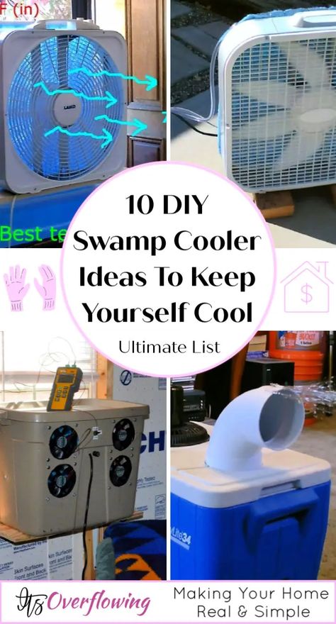 10 Homemade DIY Swamp Cooler Ideas To Keep Yourself Cool Garage Cooling Ideas, Homemade Swamp Cooler, Diy Swamp Cooler, Homemade Cooler, Homemade Ac, Homemade Air Conditioner, Diy Air Purifier, Solar Pool Heater Diy, Cooler Air Conditioner