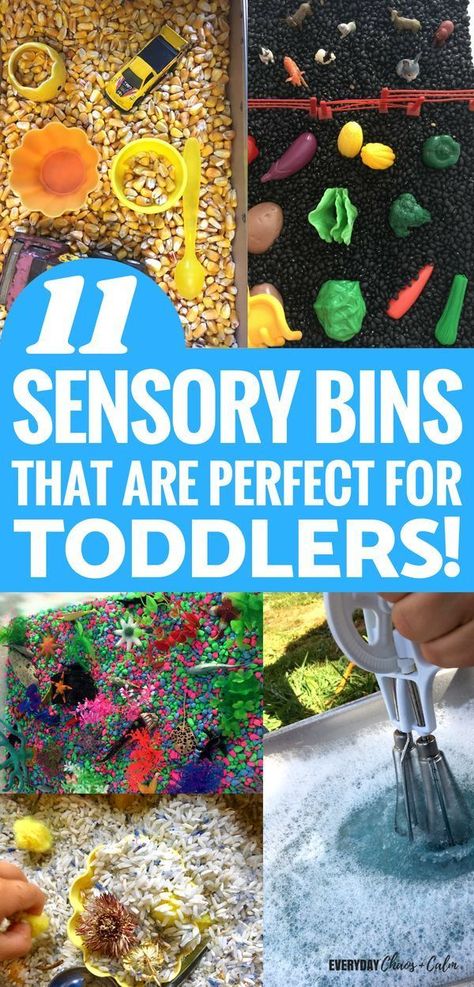 Sensory Play for Toddlers: Help your child learn and discover new things with these 11 sensory bins that are just right for your 2 or 3 year old! #sensorybins #sensoryplay Sensory Bins For Toddlers, Learning For Toddlers, Edible Sand, Sensory Bin Ideas, Sensory Play Toddlers, Toddler Sensory Bins, Sensory Tubs, Moon Sand, Sensory Activities Toddlers