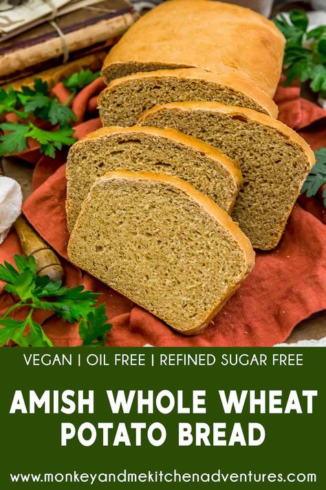 Whole Wheat Potato Bread, Vegan Potato Bread, Wfpb Bread, Monkey And Me Kitchen Adventures, Monkey And Me, Plantbased Recipes, Wfpb Recipes, Plant Based Diet Recipes, Potato Bread