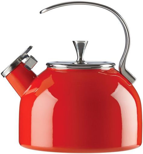 Pin for Later: Get All Steamed Up: Tea Kettles That Can Stand Up to Those Pro-Style Stoves KSNY All in Good Taste Metal Kettle KSNY All in Good Taste Metal Kettle ($50) Creative Mother's Day Gifts, Camping Kettle, Electric Tea Kettle, Corner Store, Kitchen Stove, Medicine Bottles, Red Tea, Cast Iron Cookware, Kitchen Collection