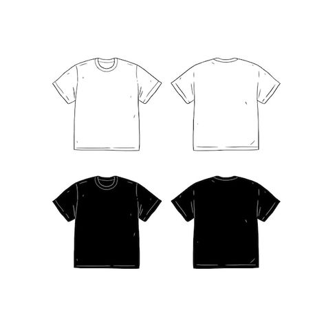 Set of blank tshirt design template hand... | Premium Vector #Freepik #vector #uniform-shirt #t-shirt-template #shirt-template #uniform T Shirt Design Drawing, Tshirt Design Template, Tshirt Vector, Blank Tshirt, Social Media Icons Vector, Tshirt Template, Application Icon, Uniform Shirt, T Shirt Design Template