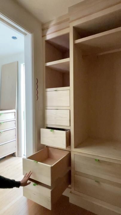 TikTok · TheLoneGooseCo Closet To Built In, Storage Closet Makeover, Airbnb Plans, Carpentry Details, Diy Closet System, Closet Makeover Diy, Closet Build, Indoor Oasis, Guest Bedroom Makeover