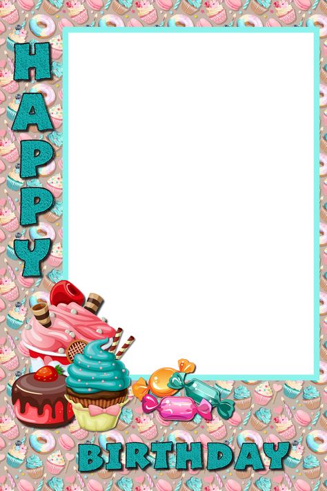 Birthday Card Borders Design, Happy Birthday Border Design, Birthday Borders Frames, Happy Birthday Borders And Frames, Happy Birthday Border, Birthday Borders, Happy Birthday In Spanish, Birthday Wishes With Photo, Happy Thanksgiving Pictures