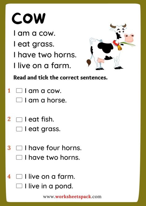 Free Farm animals reading comprehension - worksheetspack Reading Comprehension Graphic Organizers, Comprehension Graphic Organizers, English Conversation For Kids, Science Reading Comprehension, Animals Reading, First Grade Reading Comprehension, Reading Comprehension For Kids, Reading Comprehension Kindergarten, Kindergarten Phonics Worksheets