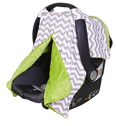 Carrier Cover for Infant Car Seat By Kids N' Such | Grey Chevron with Green Minky Inside | Protects Babies From the Elements with Breathable Year-round Fabric | Attaches to Baby Carrier Via Velcro Straps | Many Fashionable Designs to Compliment Any Baby Decor | The Perfect Baby Shower Gift Nursing Cover Up, Baby Car Seat Cover, Car Seat Canopy, Baby Stroller Accessories, Baby Car Seat, Infant Car Seat Cover, Carseat Canopy, Infant Car Seat, Canopy Cover